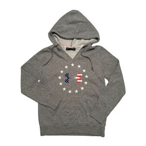 Under Armour Patriotic Freedom Hoodie Sweatshirt Womens Small Long Sleeves Gray